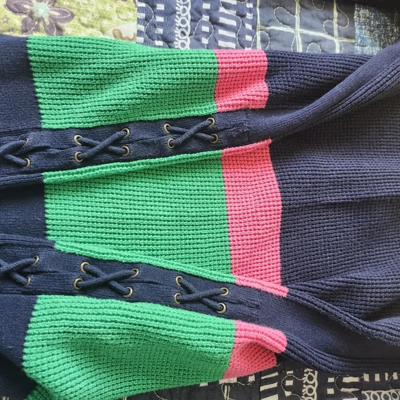 Ralph Lauren Navy and Yellow Knit Sweater - Picture 3 of 7